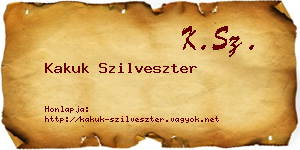 Kakuk Szilveszter névjegykártya