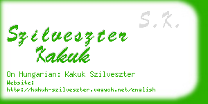 szilveszter kakuk business card